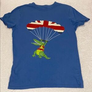 Mini boden Blue Kids T-Shirt with Parachuting alligator short sleeve 13/14y